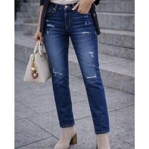 Flying Monkey Women’s Jeans Size 29 Straight Leg Stretch Distressed NWOT